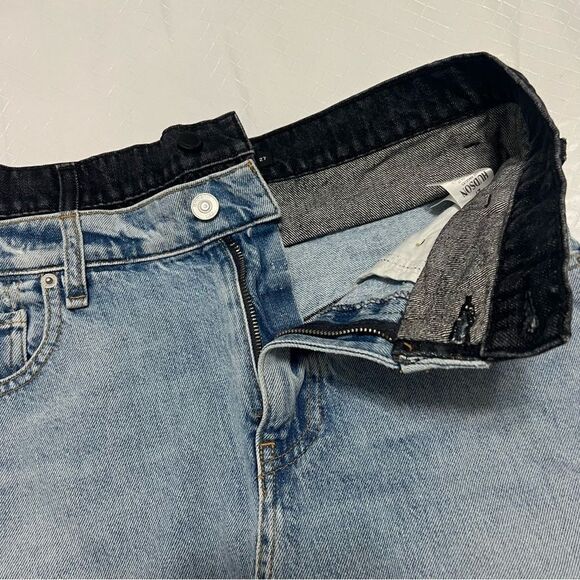 Hudson Jeans Lulu Double Denim Skirt Raw Hem Cotton Coastal Cowgirl Size 27 - Picture 7 of 15